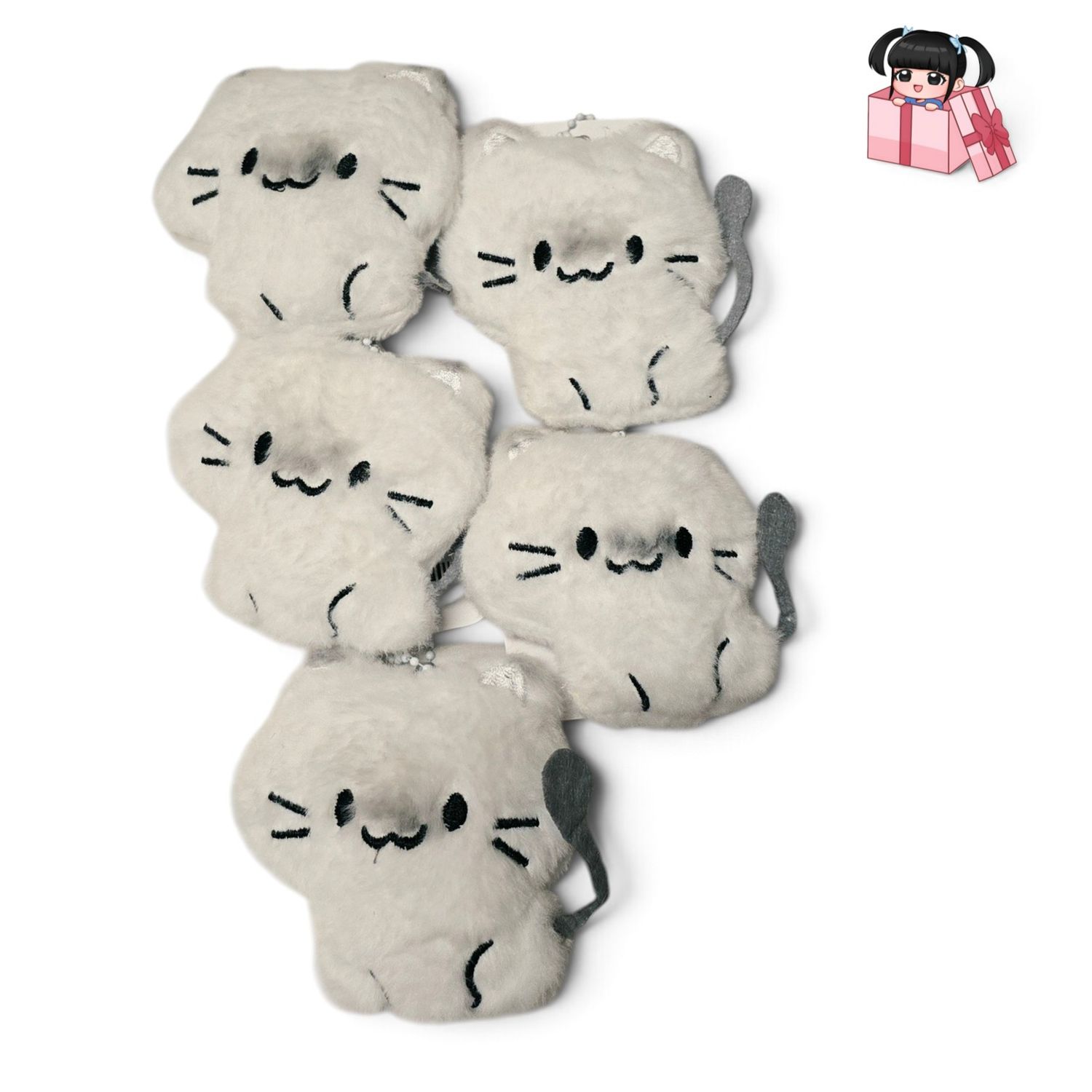 Fluffy Siamese Cat Plush Keychain