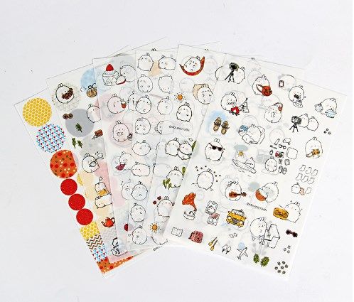 Cute round rabbit stickers