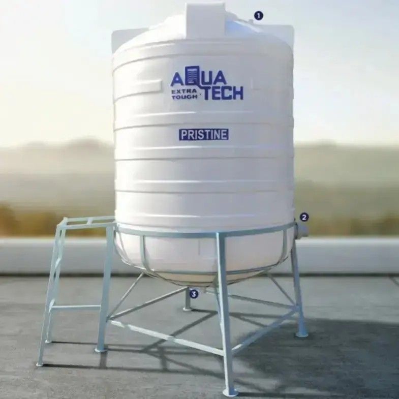 Aquatech Pristine 4 layer Self Cleaning Water Tank 1000 ltr with 4 Feet MS Stand