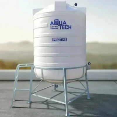 Aquatech Pristine 4 layer Self Cleaning Water Tank 1500 ltr with 2.5 Feet MS Stand