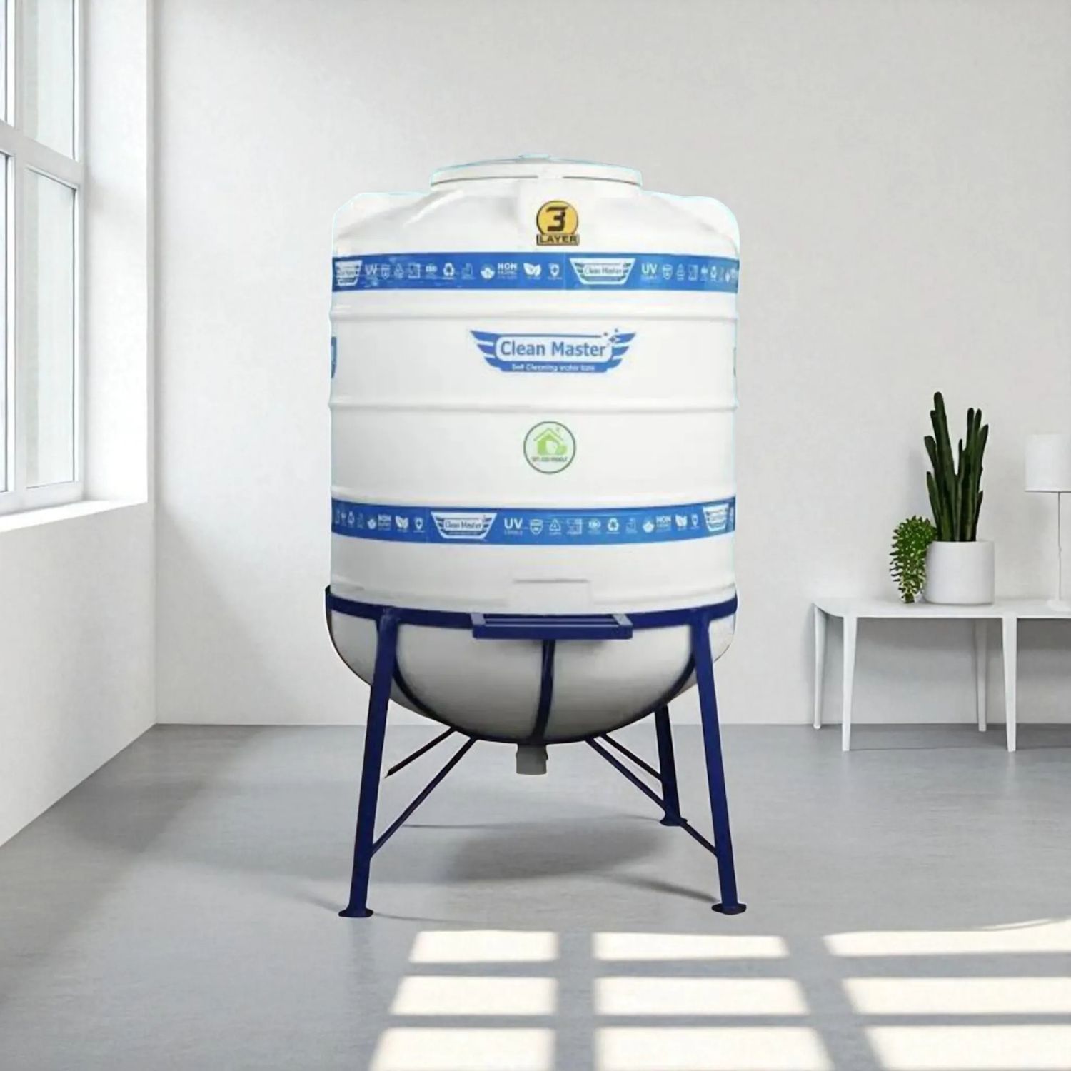 Sagar Clean Master Self Cleaning Water Tank 500 Ltr With 2 Feet M S Stand