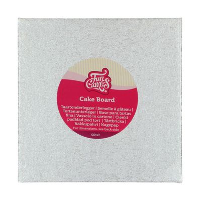 FunCakes Cake Board Vierkant 25 x 25 cm - Zilver