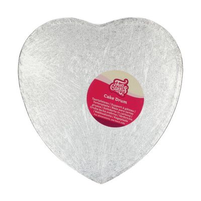 FunCakes Cake Drum Hart 33 cm - Zilver