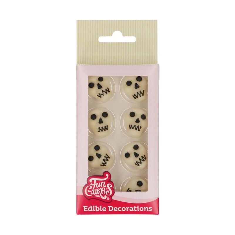 Funcakes fondant decoratie doodshoofden set/8