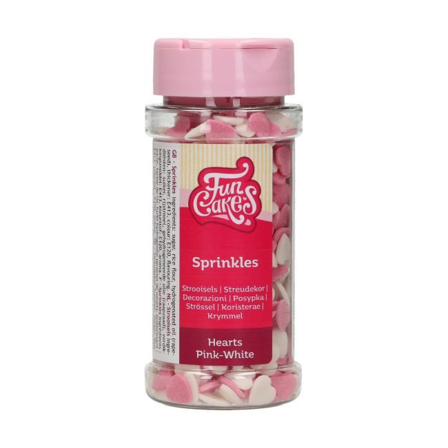 FunCakes Hartjes Roze-Wit 60 g