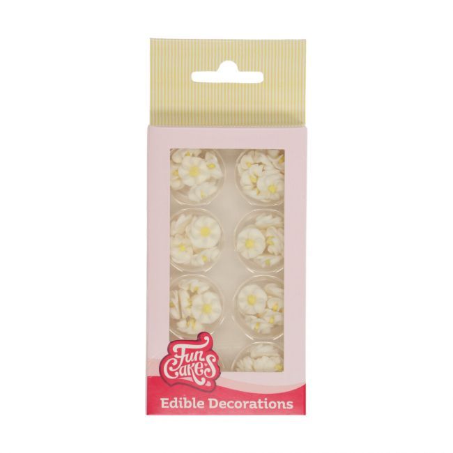 FunCakes Suikerdecoratie Mini Bloemen Wit pk/56