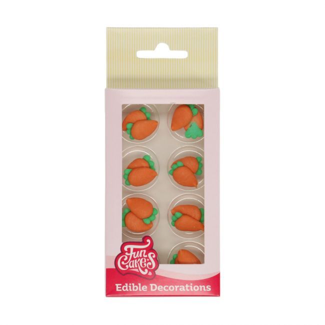 Funcakes suikerdecoratie wortelen set/16