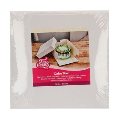 Funcakes taart doos WIT 25X25X15 CM