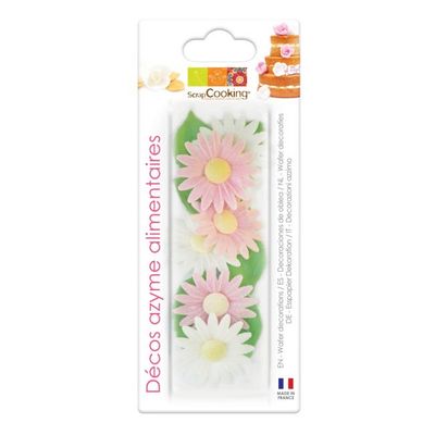 Scrapcooking Wafer Decoration Daisy &amp; Leaf Set/12