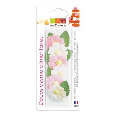 Scrapcooking Wafer Decoration Wild Rose &amp; Leaf Set/12