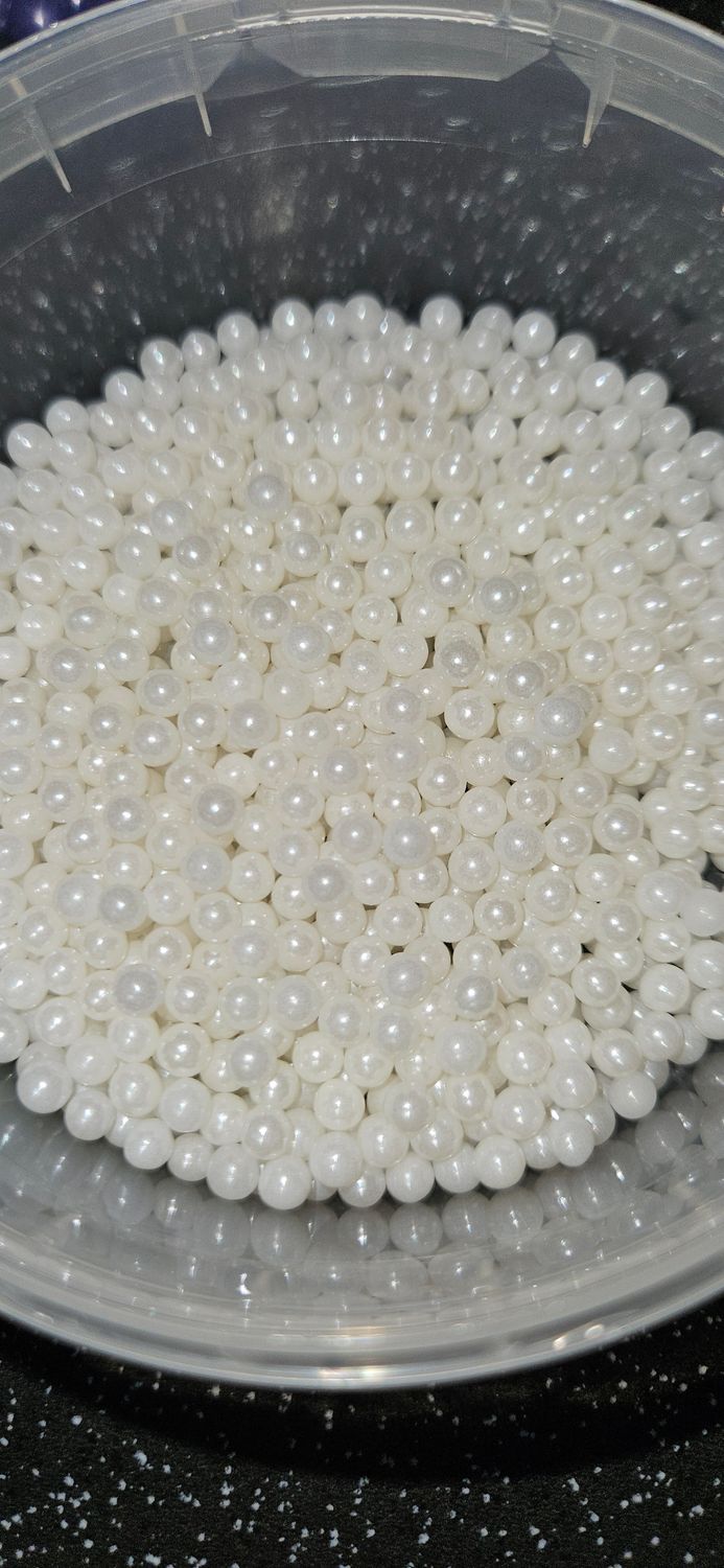 Witte suiker parels parelmoer Maat M