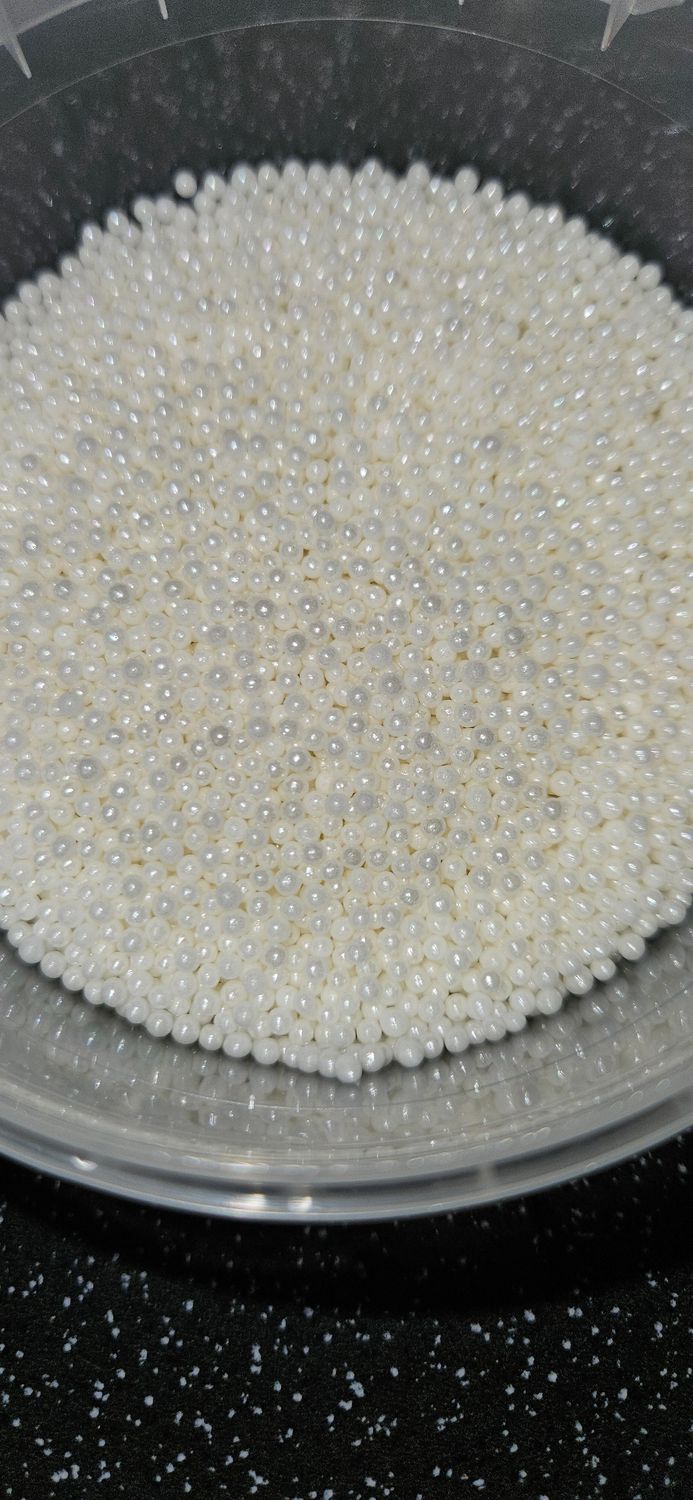 Witte suiker Parels parelmoer Maat S