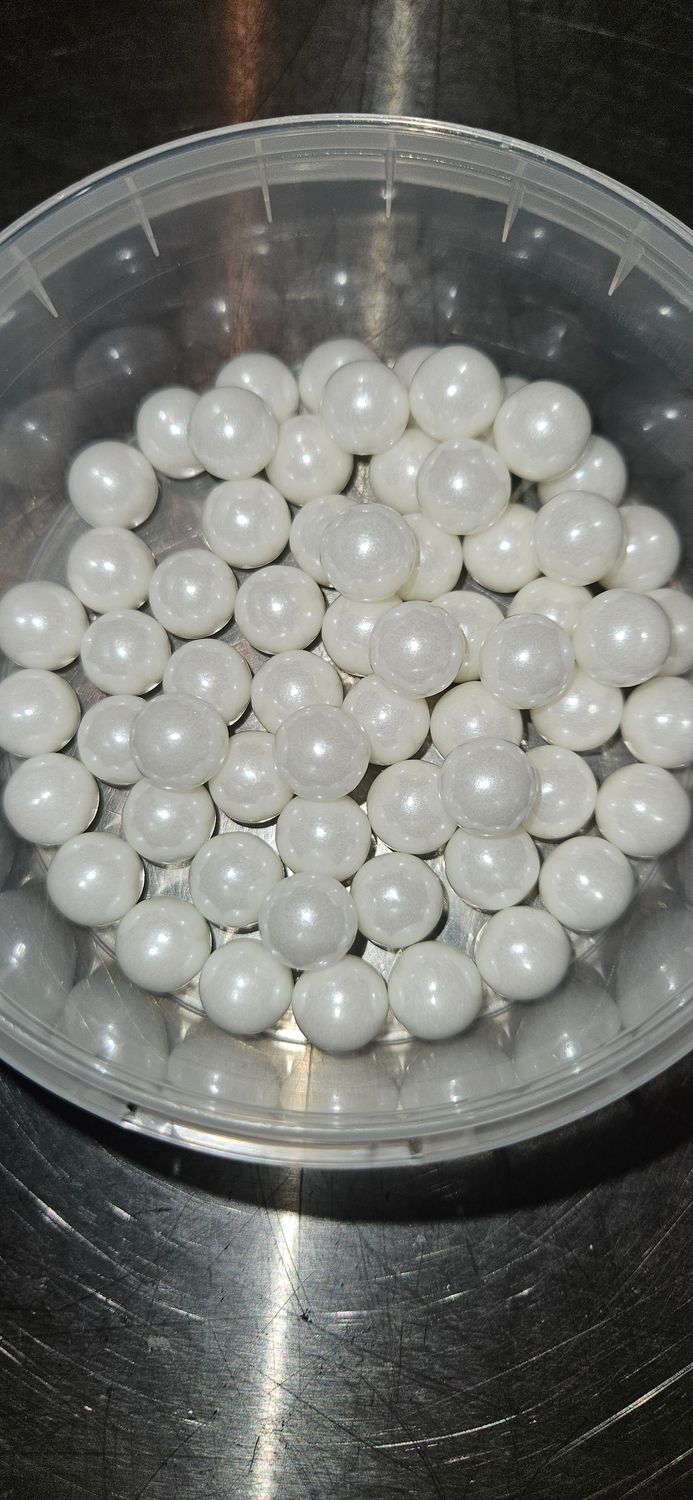 Witte suiker parels parelmoer Maat L