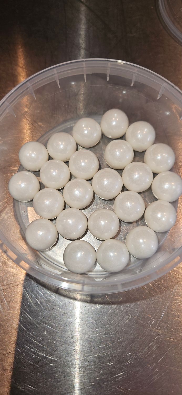 Witte suiker parels parelmoer Maat XL