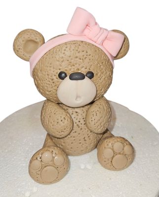Beertje met strik roze