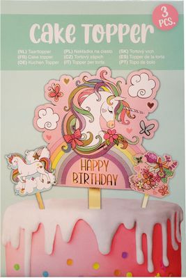 Happy Birthday topper Unicorn 3 delig