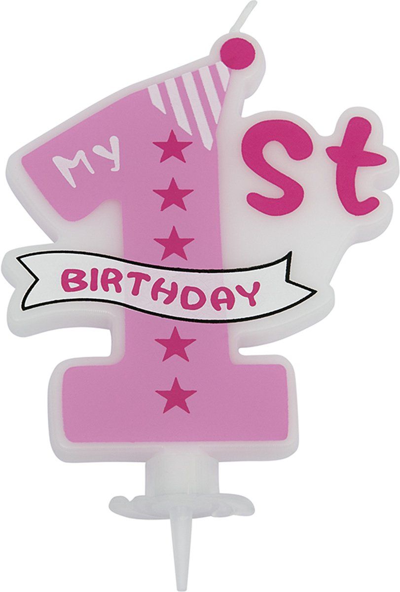 My 1st Birthday kaars ( Roze )