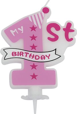 My 1st Birthday kaars ( Roze )