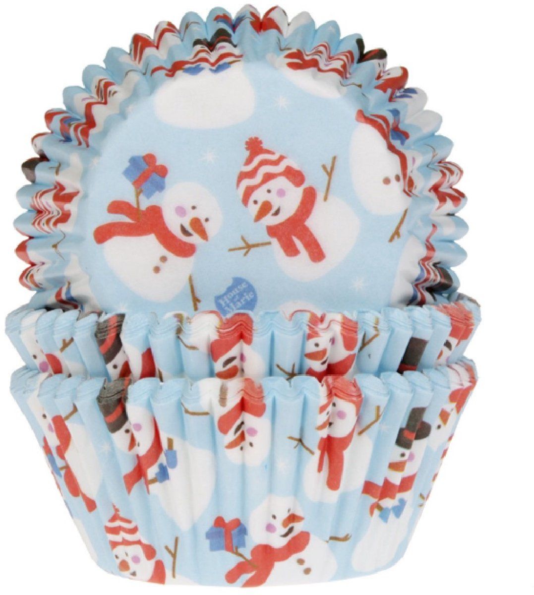 House of Marie Cupcake Vormpjes - Sneeuwpop - pk/50 - Baking Cups voor Muffins en Cupcakes