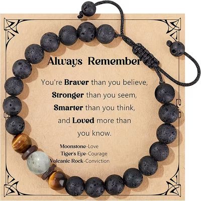 Maansteen Herenarmband ( always remember )