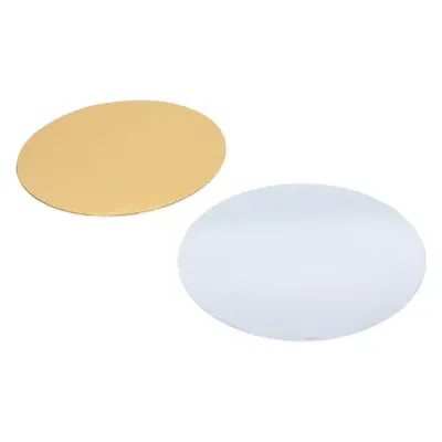 Rondel, Ø12cm, karton + aluminium, goud/zilver ( Taart tussenligger )