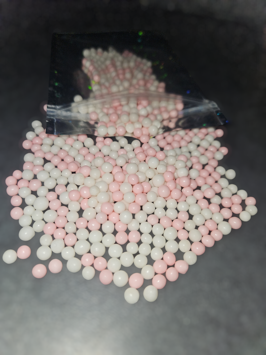 Zachte eetbare parels Roze-wit 100 gram