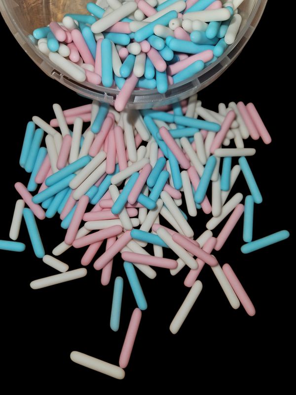 Sprinkle Staafjes Roze, Blauw &amp; Wit – 100 gram