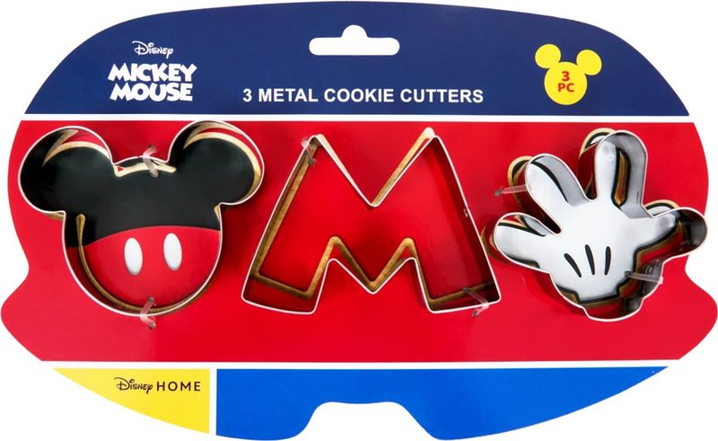 Disney Mickey Mouse koekvormen - 3 bakvormen - uitsteekvormpjes - bakvormpjes - metaal