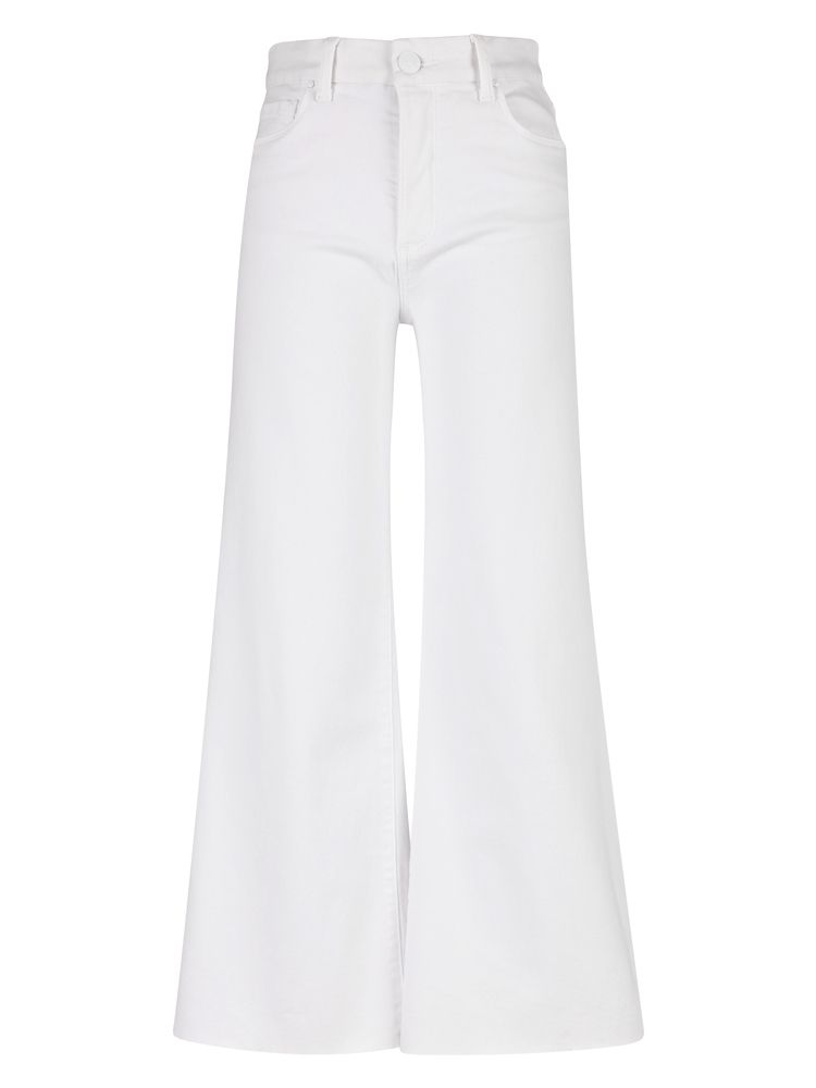 Meg High Rise Fab Ab Wide Leg Raw Hem, Size: 00, Color: OPTIC WHT