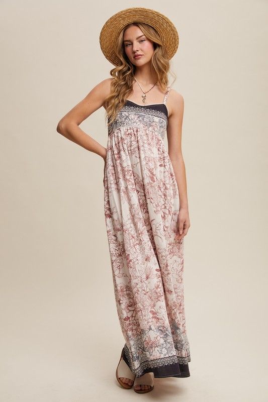 Floral Maxi Dress, Size: S, Color: CHARCOAL