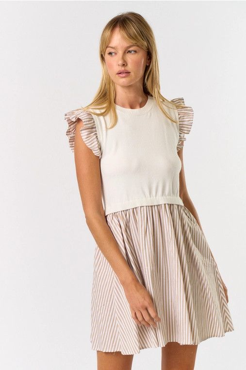 Sweater Vest Stripe Mini Dress