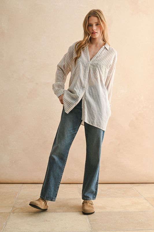 Striped Button Down Shirt