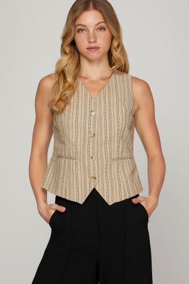 S/L Woven Pinstripe Vest