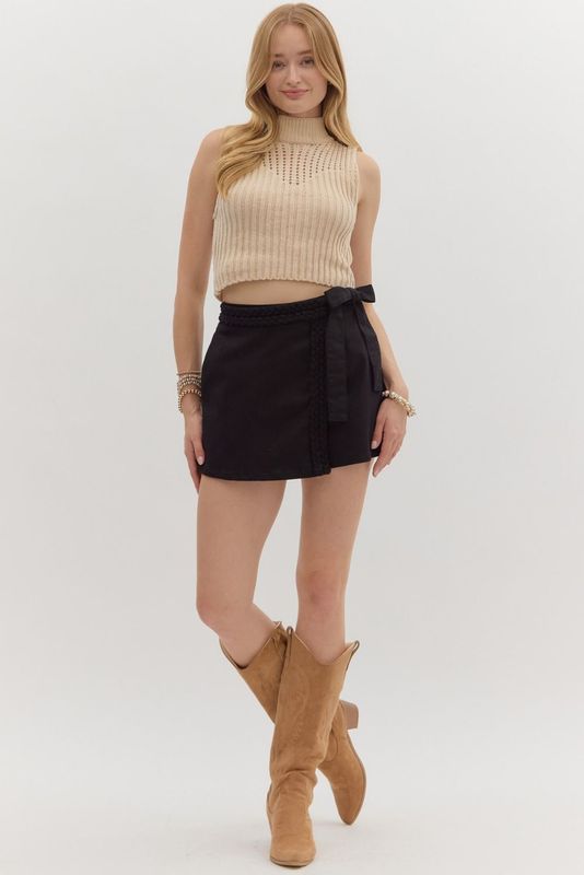Braided Detail Wrap Skort