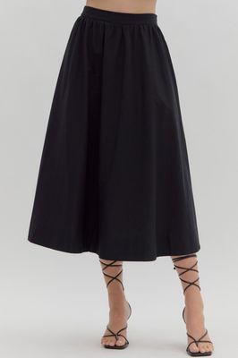 Solid Midi Skirt