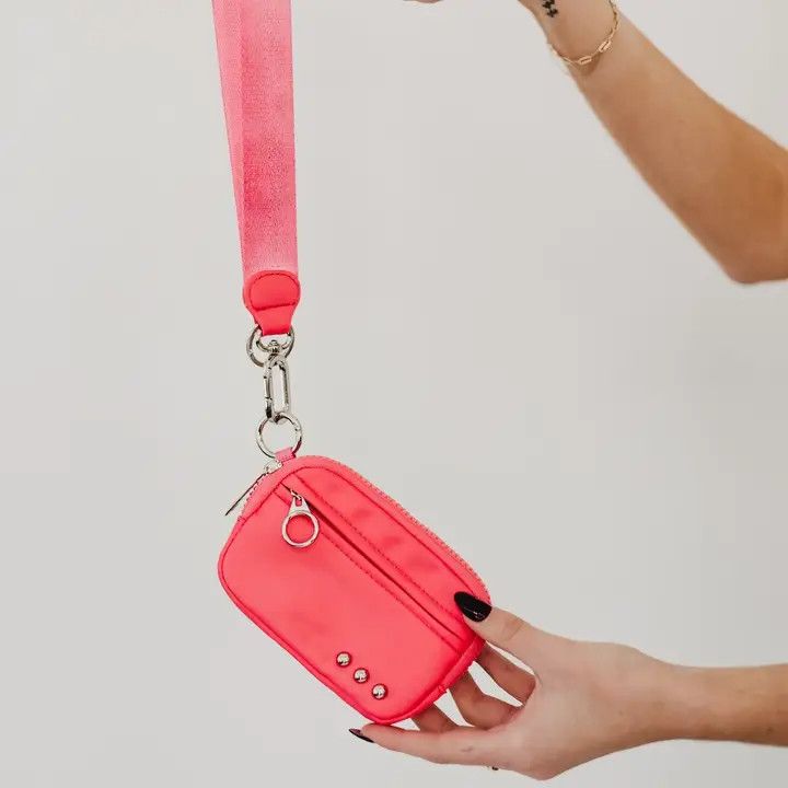 Nelly Nylon Card Wallet Wristlet, Color: WATERMELON