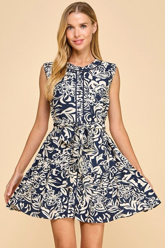 Floral Prt Fit and Flare Mini Dress