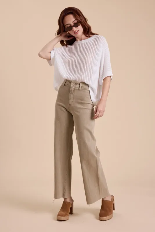 Straight Wide Leg Denim Pants