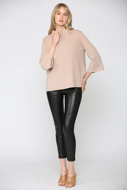 Mock Neck Bell Sleeve Sweater