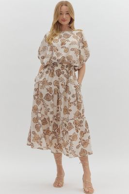 Floral Prt Bubble Hem Top