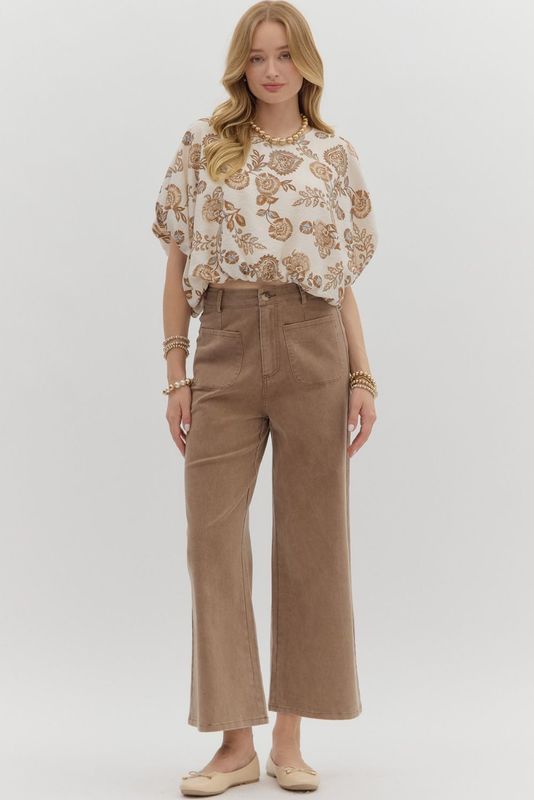 High Waist Patch Pocket Pants