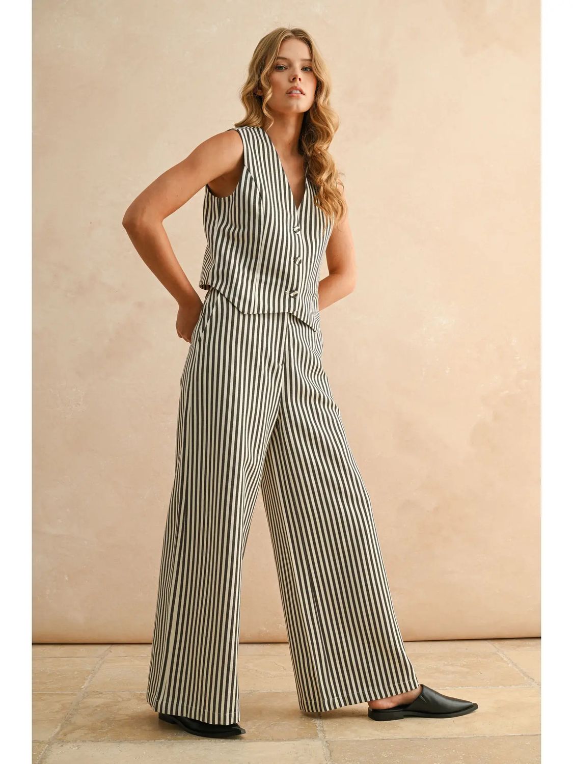 Stripe Wide Leg Pants