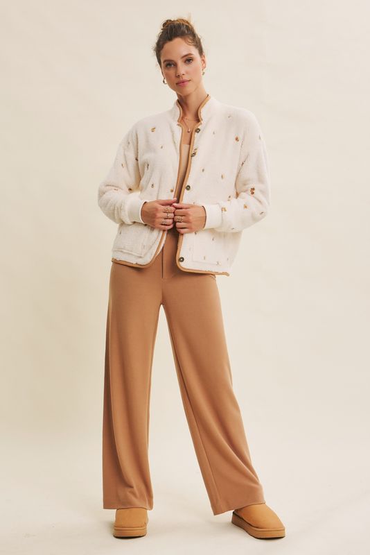 Embroidered Fleece Jacket