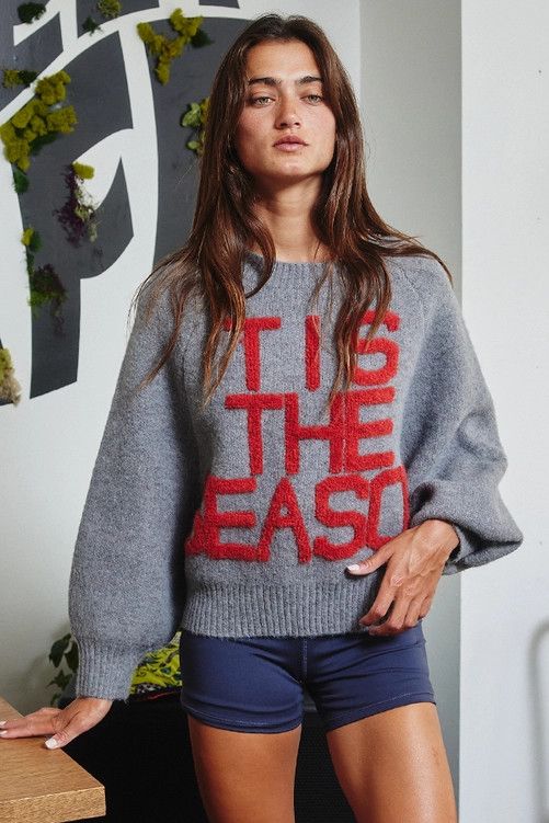 Tis The Season Sweater, Color: CHARCOAL, Size: S