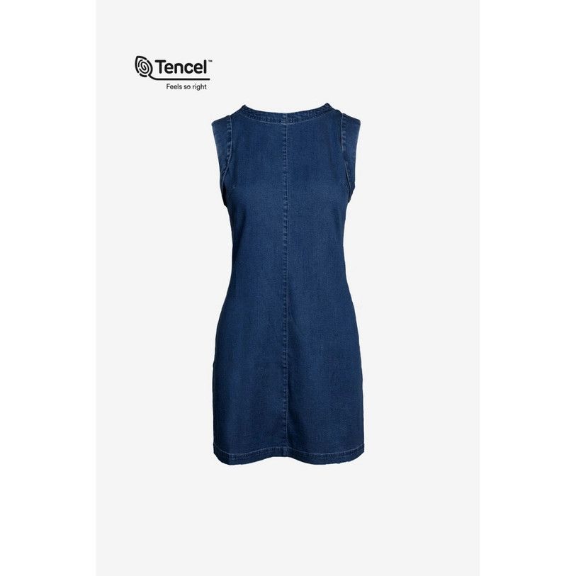 S/L Denim Shift Dress, Color: DARK DENIM, Size: S