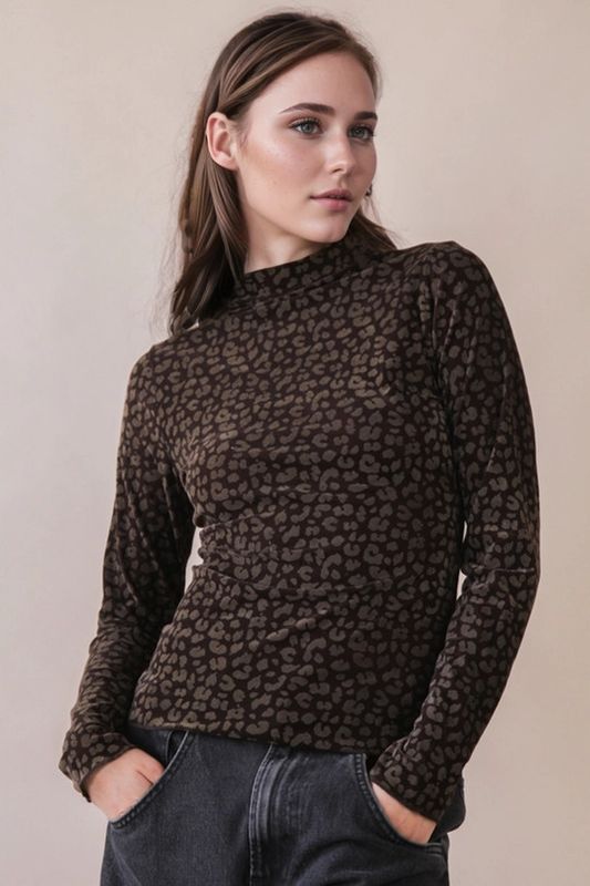 Velvet Leopard Fitted Top