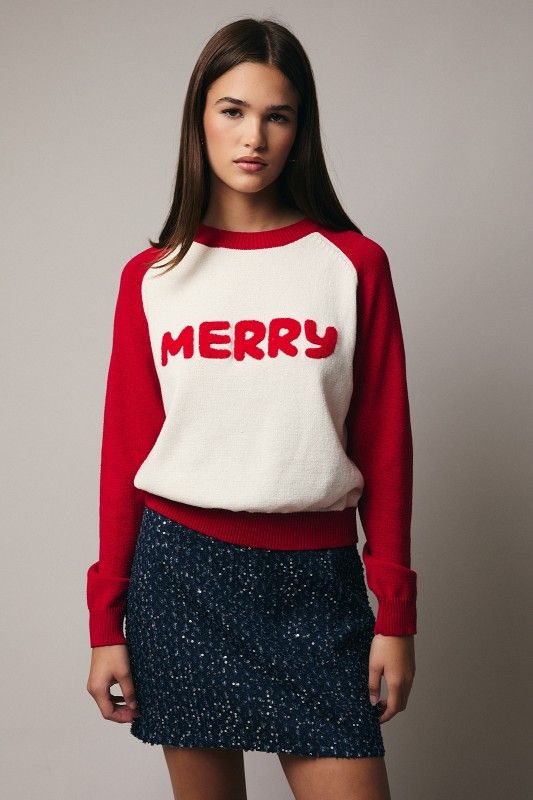 Raglan Slv Merry Sweater
