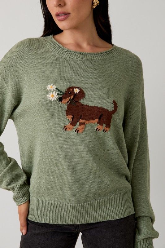 Dog Graphic Sweater