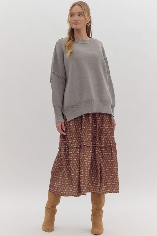 Oversized Sweater With Drop Shoulder