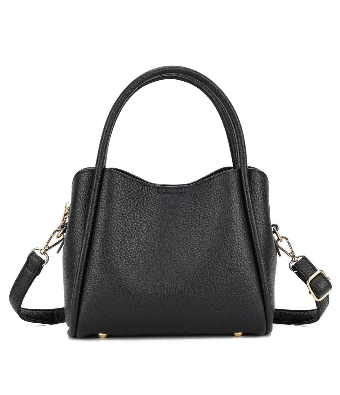 3 Compartment Satchel/Crossbody - Black